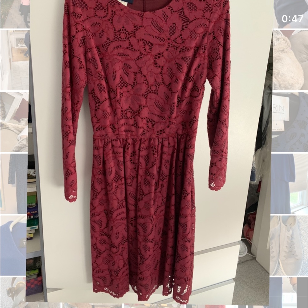 Burgundy lace dress